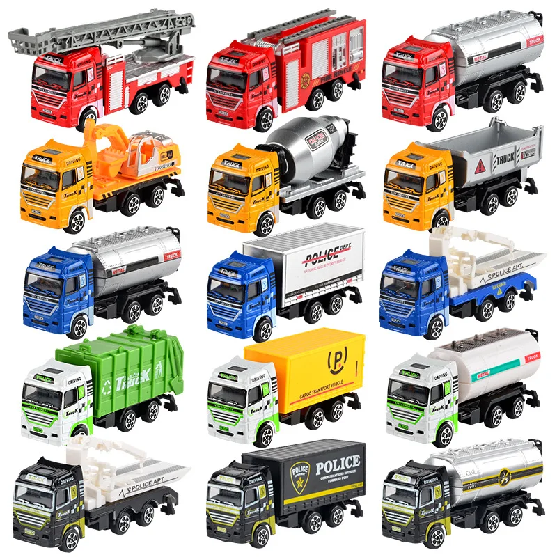 Children\'s Toy Car Simulation Alloy Excavator Fire Engine Boys Toy Car Model Toys