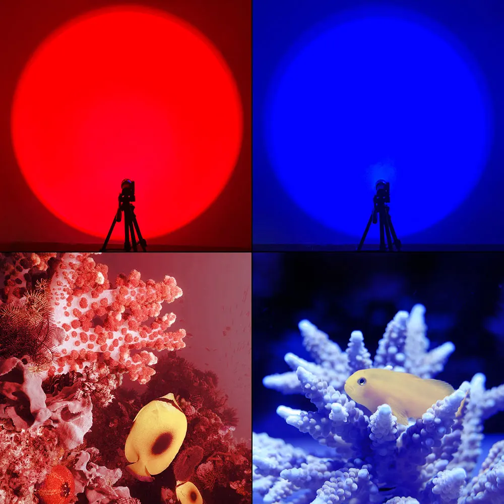 Imagem -04 - Led Scuba Diving Lanterna 10000lumens Branco Vermelho Azul Subaquático 80m Impermeável Fotografia Câmera Vídeo Preenchimento Profissional