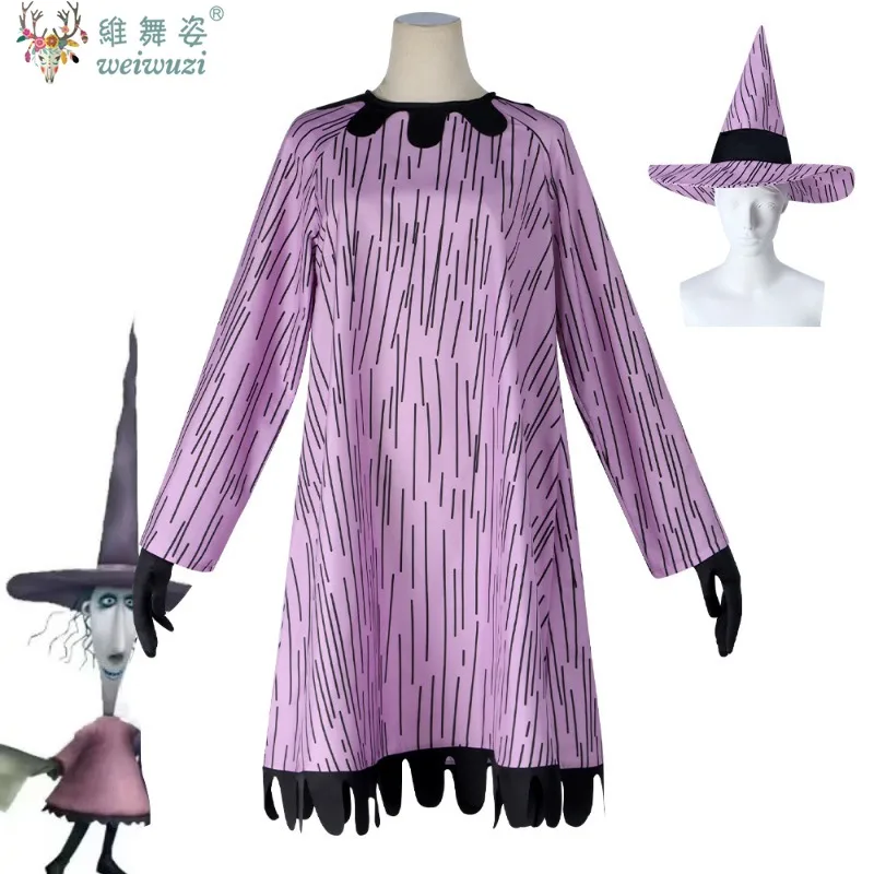 

Anime Shock Nightmare Witch Cosplay Costume Masquerade Party Purple Dress Halloween Costume Stage Perfermance Outfit Christmas
