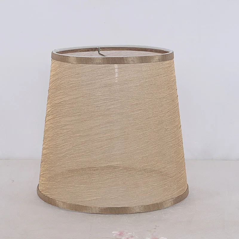 

Modern simple copper imported wrinkled yarn handmade fabric lampshade, European modern flat table lamp floor lamp customization