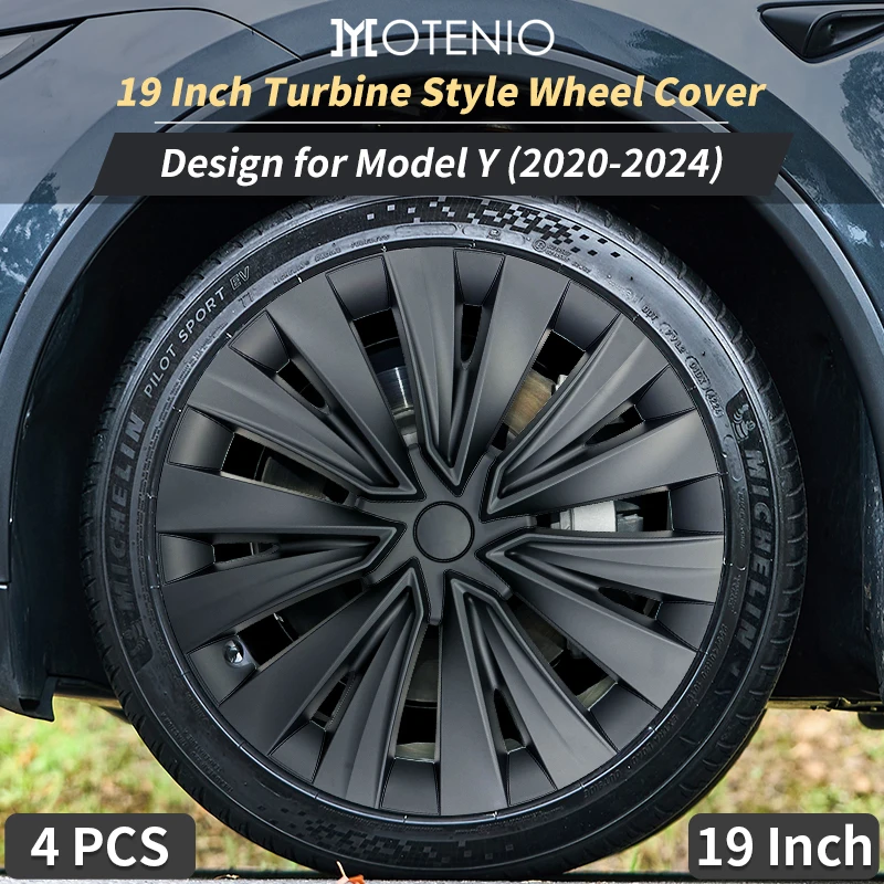 

4PCS for Model Y 2020-2024 19 InchTurbine Style Caps Performance Replacement Wheel Cap Full Rim Cover Accessories for Tesla