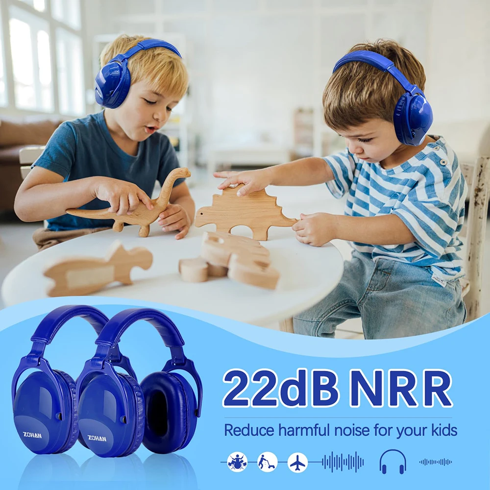 ZOHAN Kids Earmuffs Safety Noise Reduction Ear Defenders Earmuff For Autism Children Hearing Sensory Issues Protective Earmuff