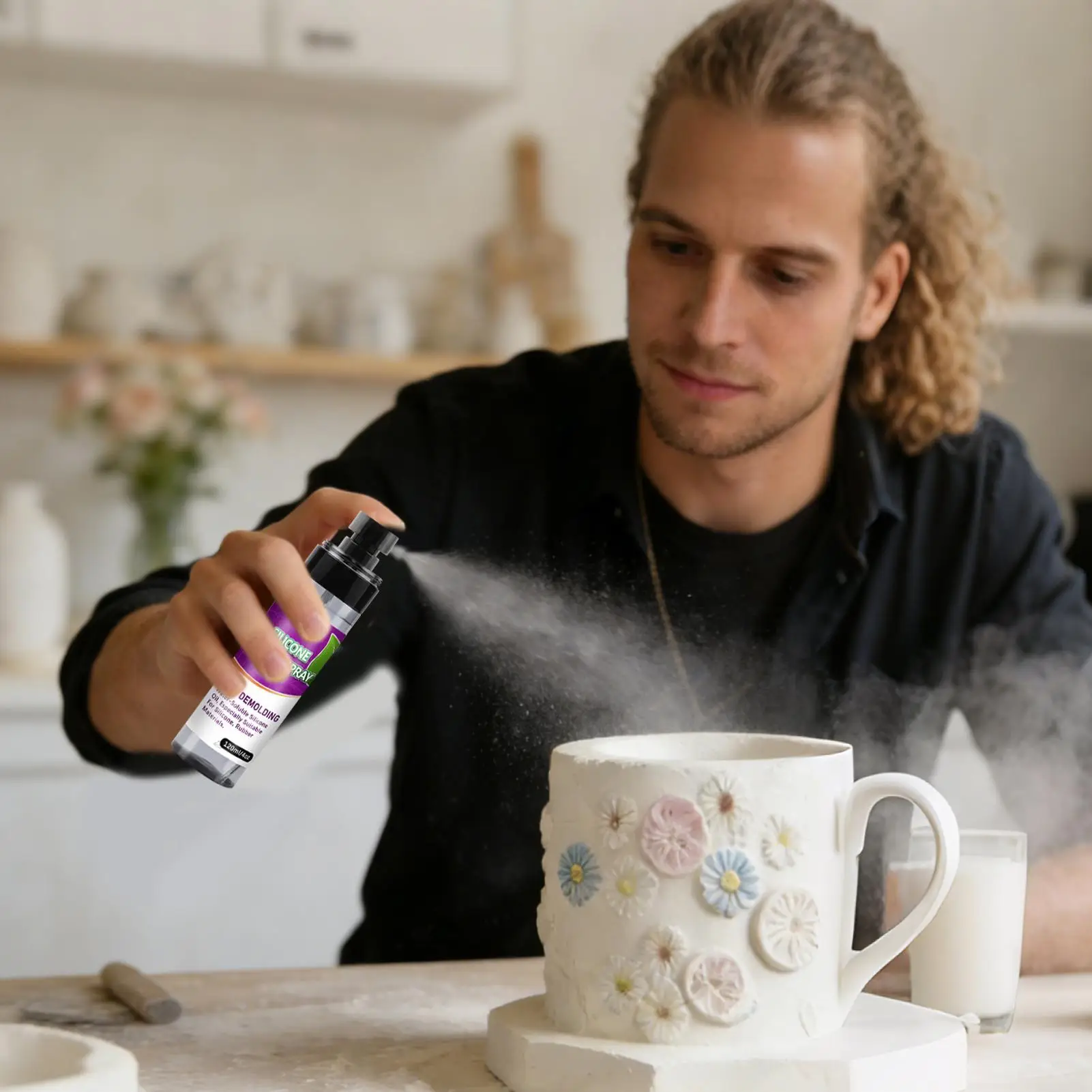 Silicone Mold Release Spray 120ml Portable Fast-Drying Non-Stick Epoxy Release Agent for Home Decorations Candles Handcraft