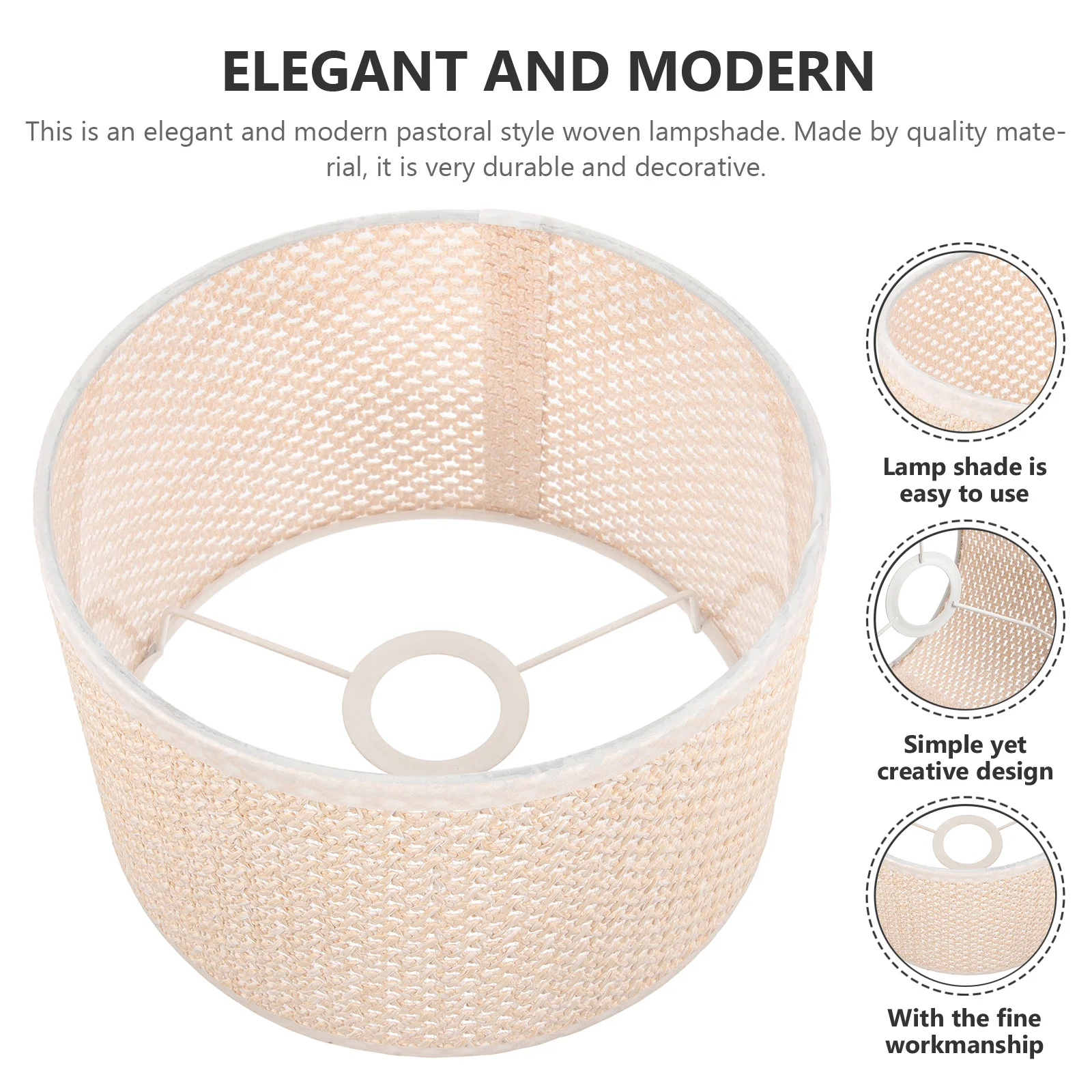 

1Pcs Woven Lampshade Modern Style Decorative Table Lamp Shade Home Bedroom Living Room Light Cover Table Lamp Shade