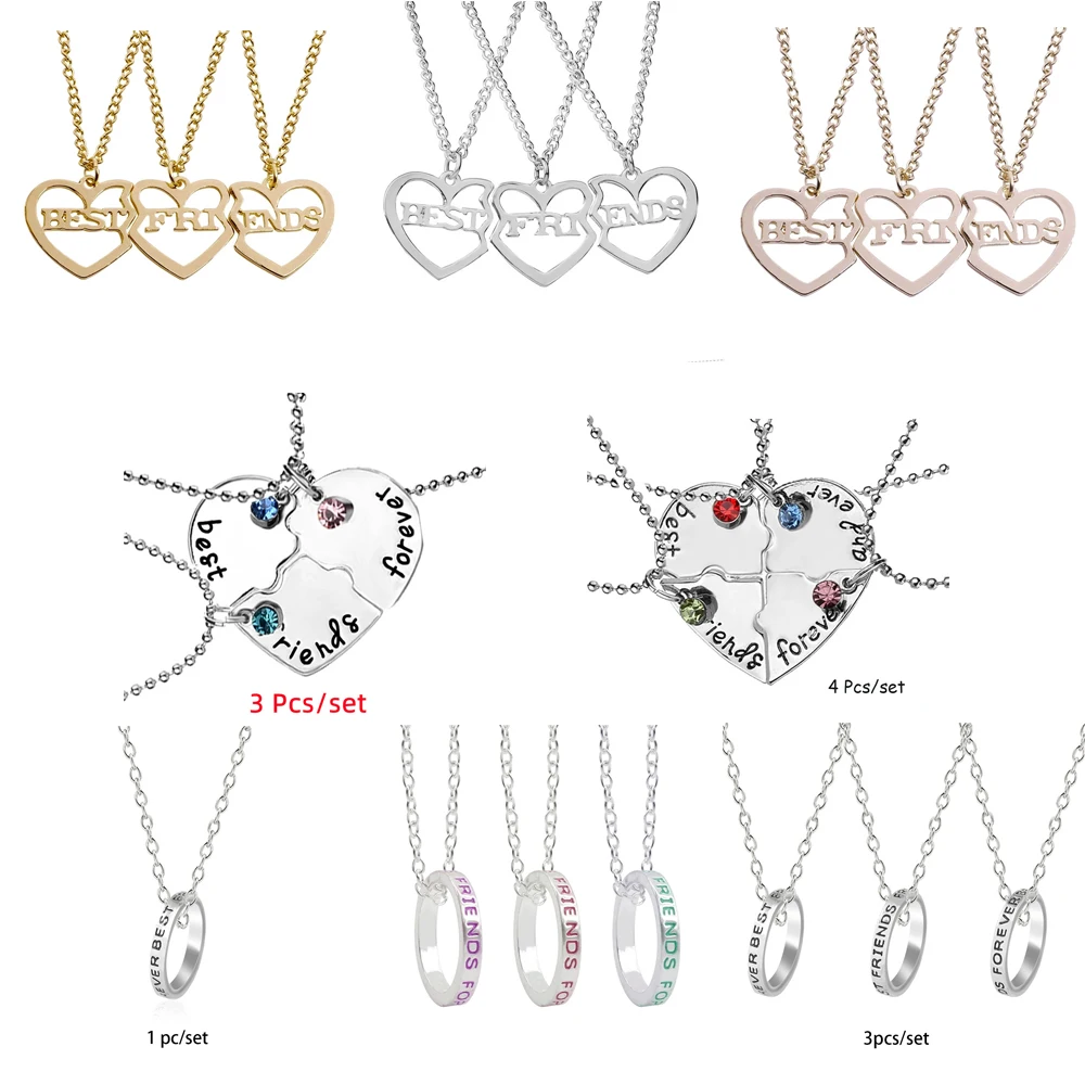 3/4 Pcs/Set Best Friend Necklace Creative Pentagram Pendant Alloy Accessories Friendship Necklace Best Friend Alloy Pendant