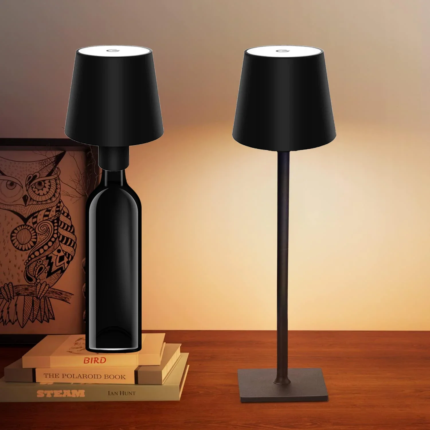 Cordless LED Touch Table Lamp USB Rechargeable Table Lamp Dimmable Suitable for Bar Restaurant Atmosphere Hotel Bedroom Coffee S