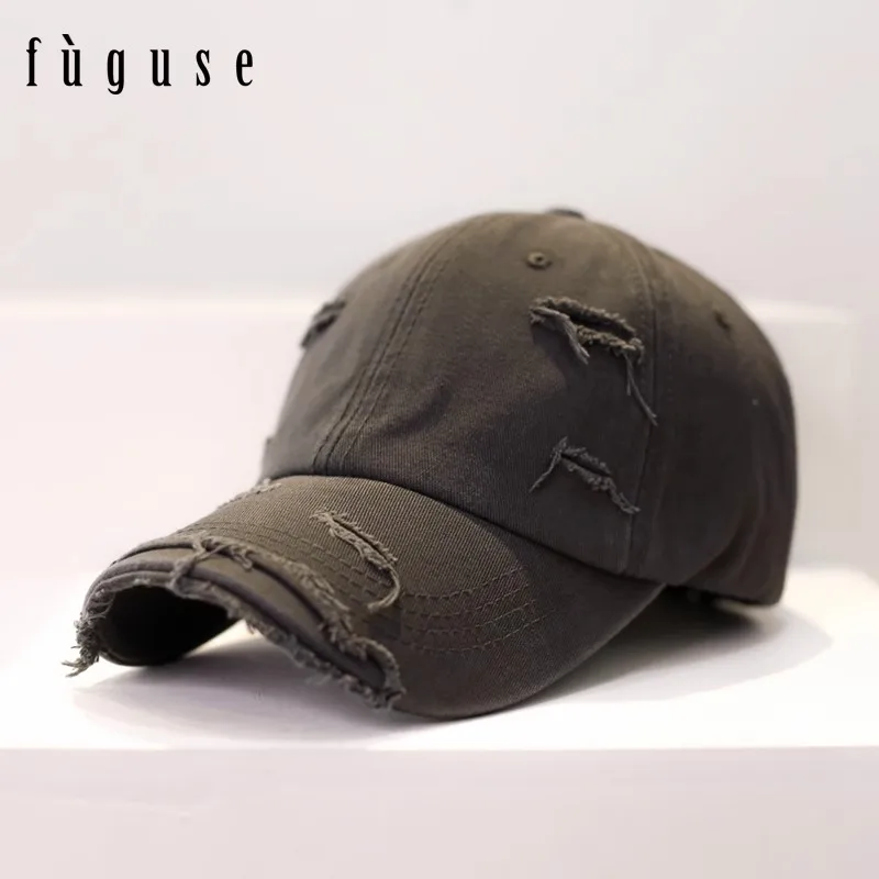 Retro Personality Old Ripped Baseball Cap Men Ins Tide Spring Hip Hop Versatile Soft Top Curved brim Shade Cap Women