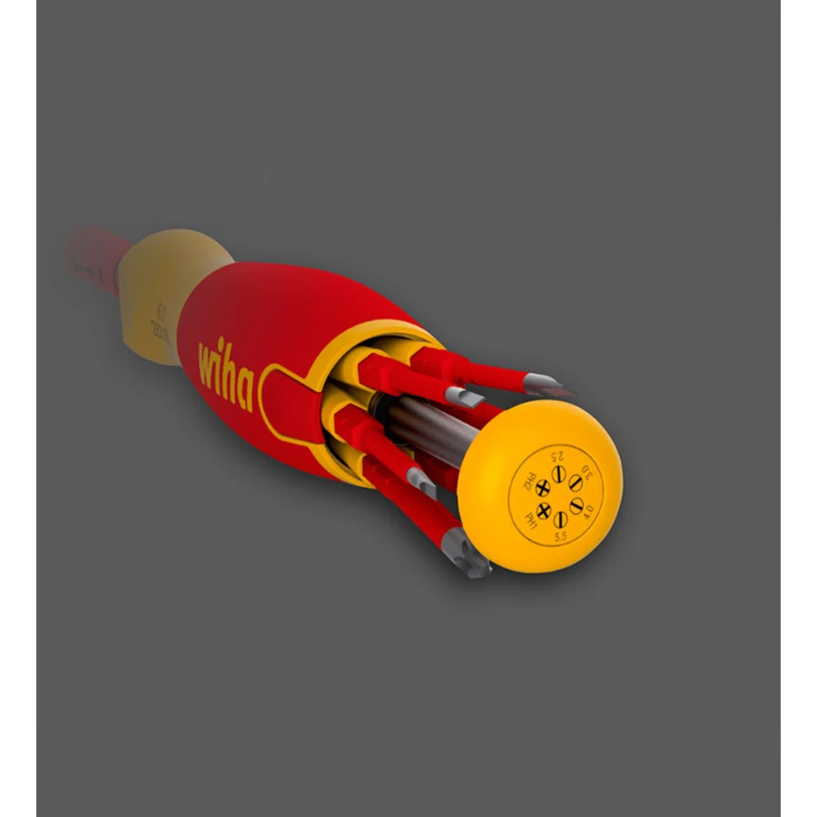 WIHA 6 w 1 izolowany Slim Line Precision zestaw wkrętaków 1000V elektryk śrubokręt z wąskim magazynem nr 38611