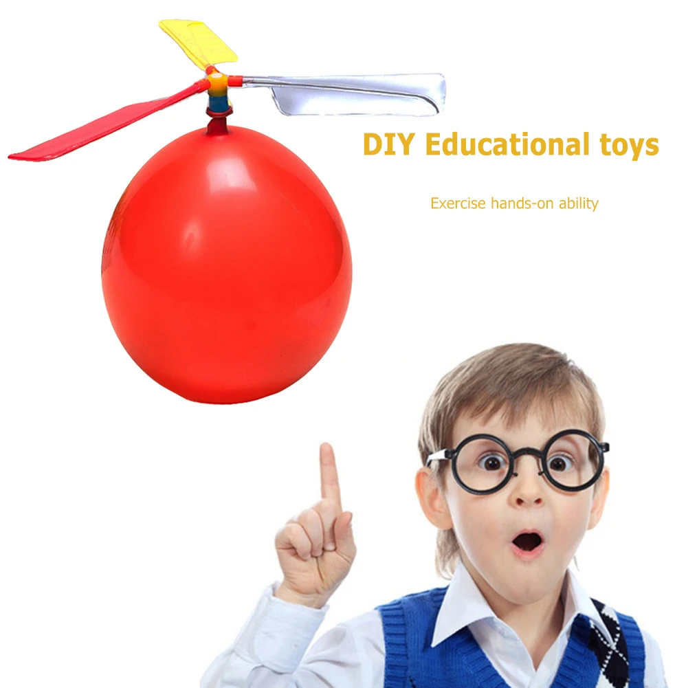 DIY Handmade Balloon Helicopter Toy Model Educational Toys Science Experiment STEM Kit Small Invention Meaningful Interaction