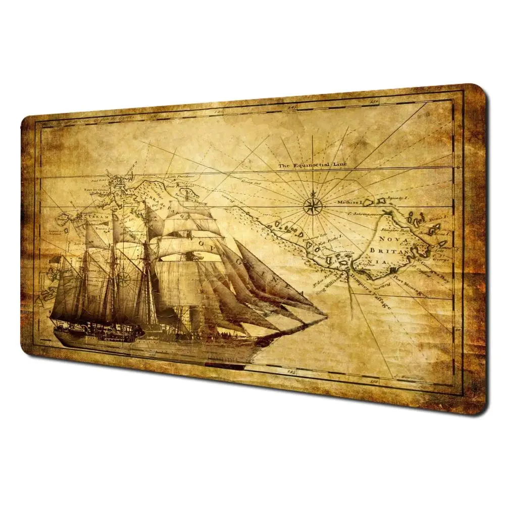 

Nautical Chart Mouse Pad Large Gaming Non-slip Computer Laptop Tablet Art Mausepad Mat Nootbook Game Rug Mini PC Playmat