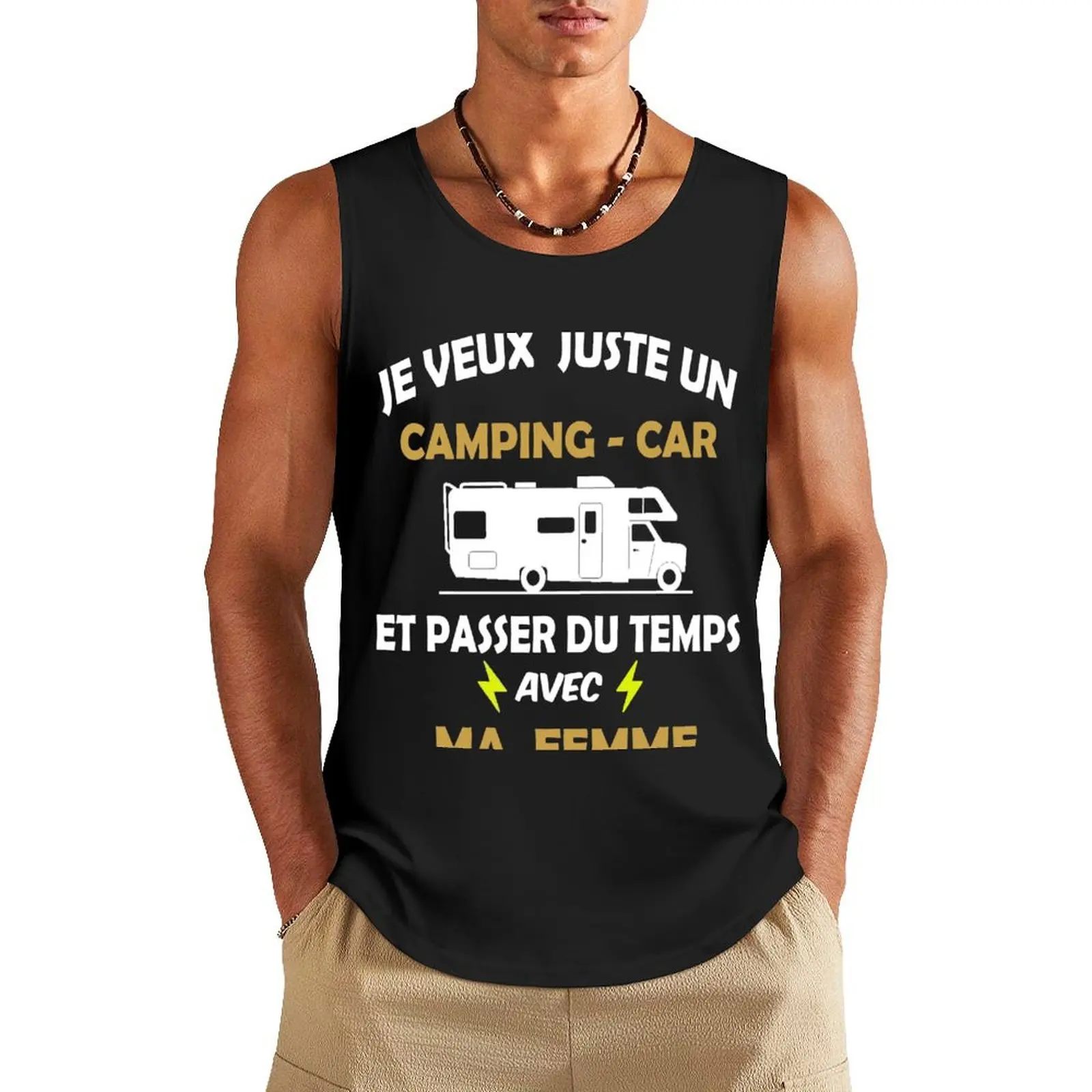 Я просто хочу купить автобус для кемпинга и провести время с женой, майка, одежда, мужская летняя одежда