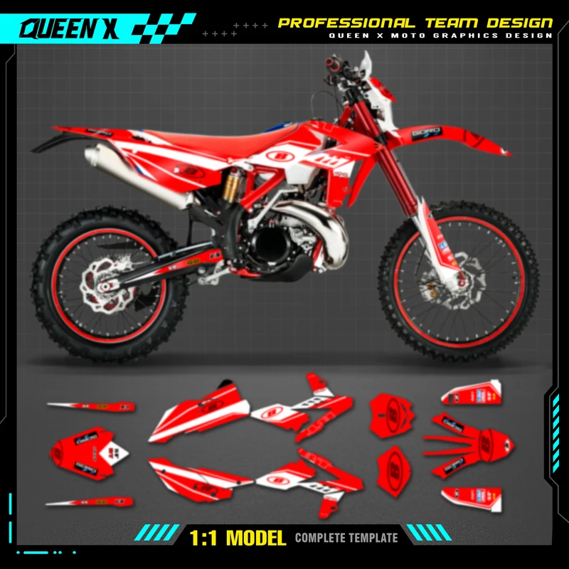 QUEEN X MOTO Motorcycle Team Graphics Decal & Sticker Kit For BETA RR 2013 2014 2015 2016  2017 005