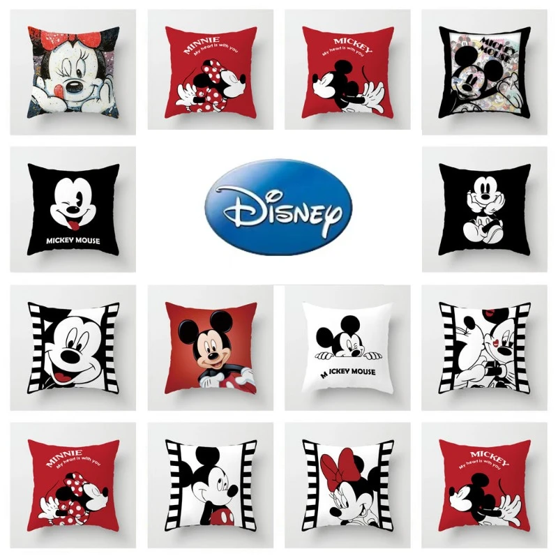 

Cute cartoon Disney Mickey Minnie pillowcase car interior sofa cushion bedside cushion children's day gift