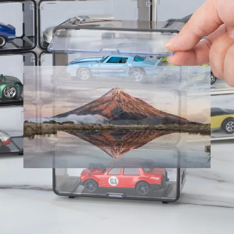 

Пластиковые игрушечные машинки TH: Прозрачный пылезащитный акриловый бокс для хранения и демонстрации коллекций моделей автомобилей, комбинируемый, для мальчиков, в подарок