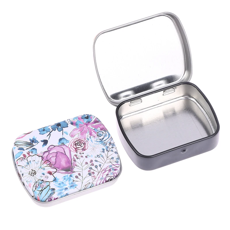 1Pc Portable Mini Metal Tins Flip Storage Box Case Organizer Jewelry Survival Money Coin Candy Key Container Jar Cans with lid