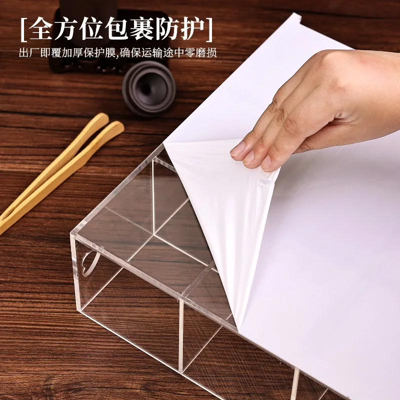 Acrylic Tea Table Display Stand Small Tea Cabinet Organizer Plastic Storage Stand for Tea Cups Teaware Accessories