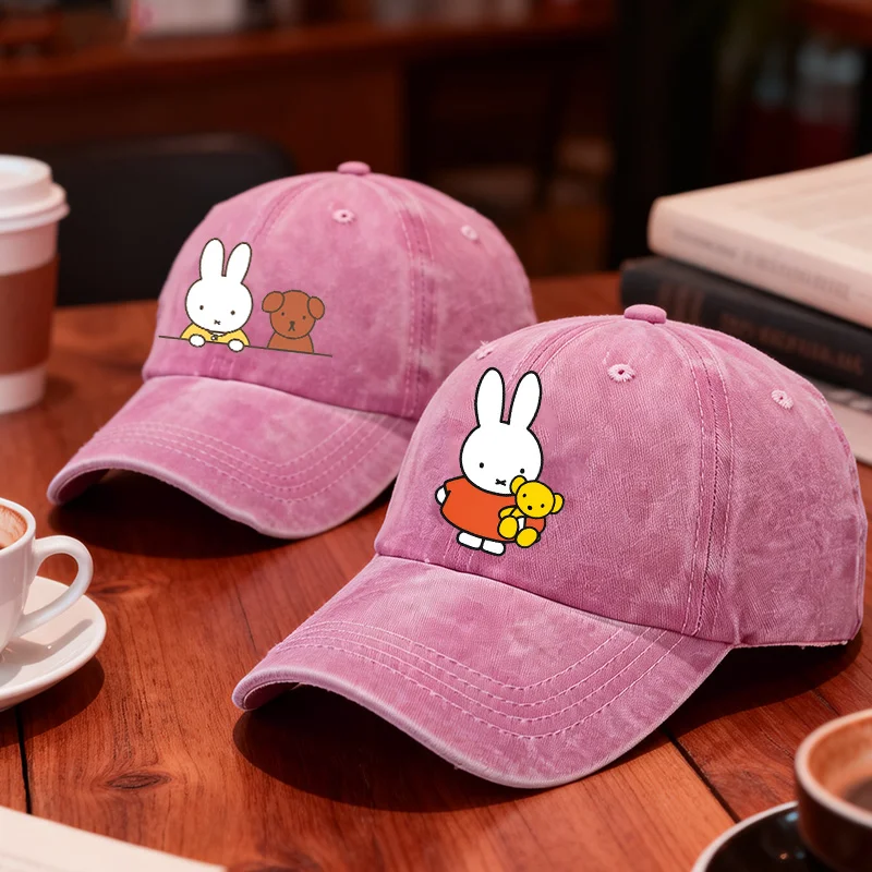 Miffys Baseball Cap Adult Adjustable Peaked Hats Cartoon Rabbit Women Outdoor Sunshade Snapback Caps Cute Hip Hop Accessories