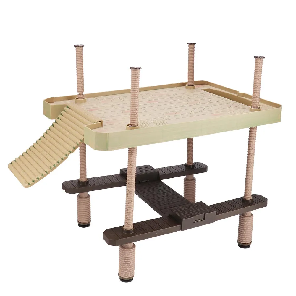 Reptile Floating Platform Plastic Large Area Tortoise Climbing Basking Platform Easy Installation for Small Crawling Pets