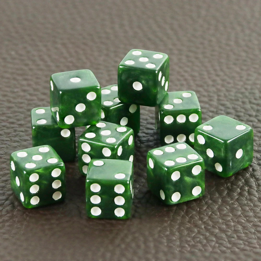Mini Dice 10pcs D6 Standard Marble Effect Golden Pips Plastic 12mm Game Die New Outdoorliving for Board Game