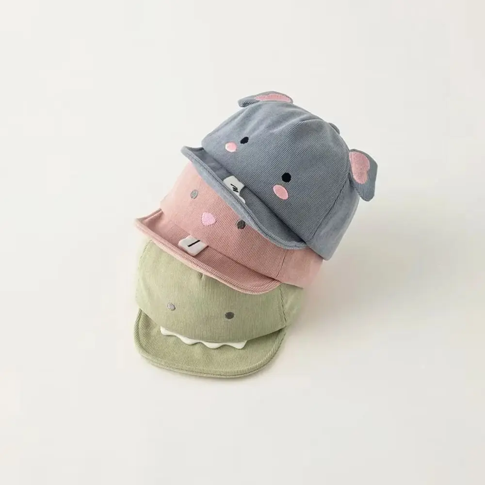 

Cute Animal Baby Baseball Hat Soft Brim Solid Color Cartoon Infant Peaked Cap Comfortable Breathable Kids Sun Hats Autumn