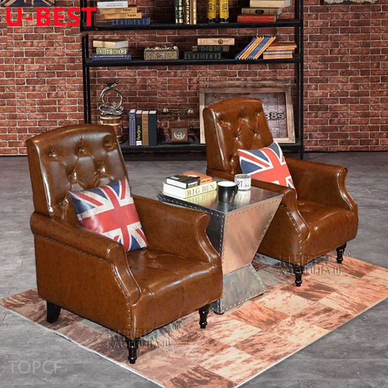 U-Best Vintage Style Sofas Chair China Recliner Chair Reclining Wing Chair Classic Button Tufted Single Sofa Chairs