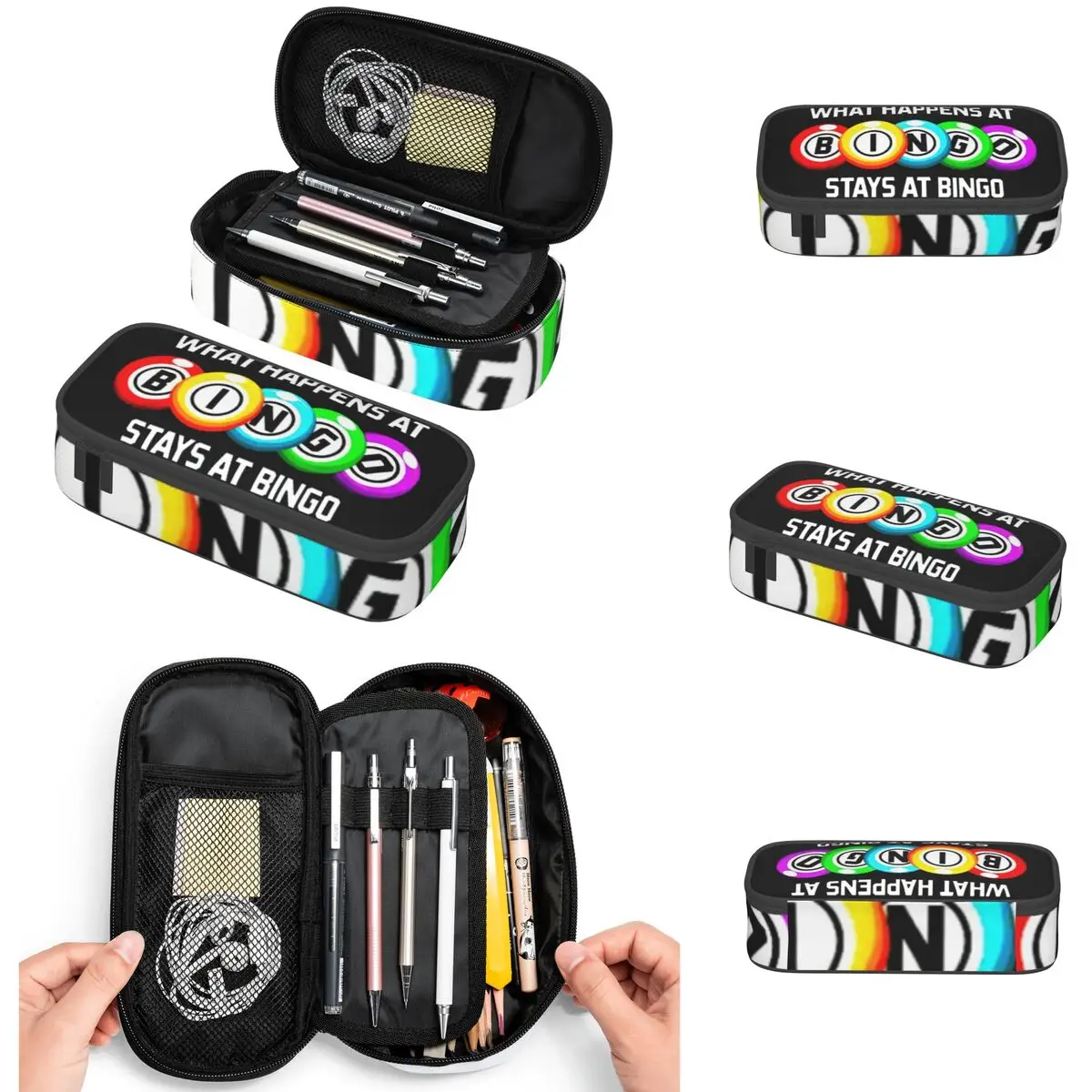 que acontece em bingo lapis cases grande armazenamento pen bags pen box lapis pouch para meninos e meninas estudantes papelaria escola e escritorio o 01