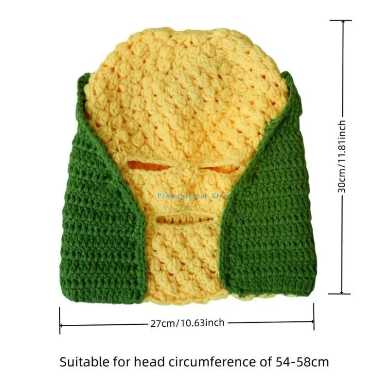 Chapeau cagoule en maïs Crochet 652B pour adultes, nouveauté amusante, chapeau à 3 trous pour les activités d'hiver, fête