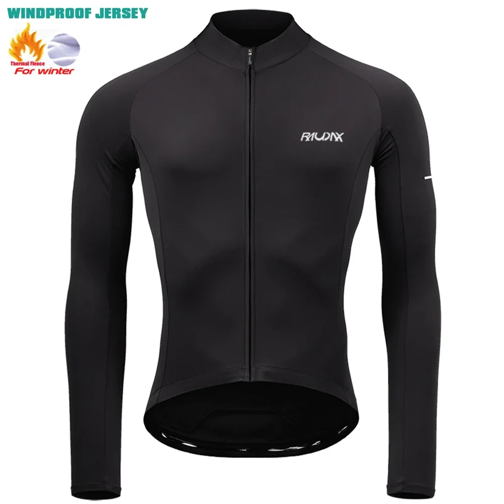 2025 Raudax Winter Cycling Thermal Fleece Clothing Classics Colors Top Cycling Jersey Sport Bike MTB Riding Clothing Warm Jacket