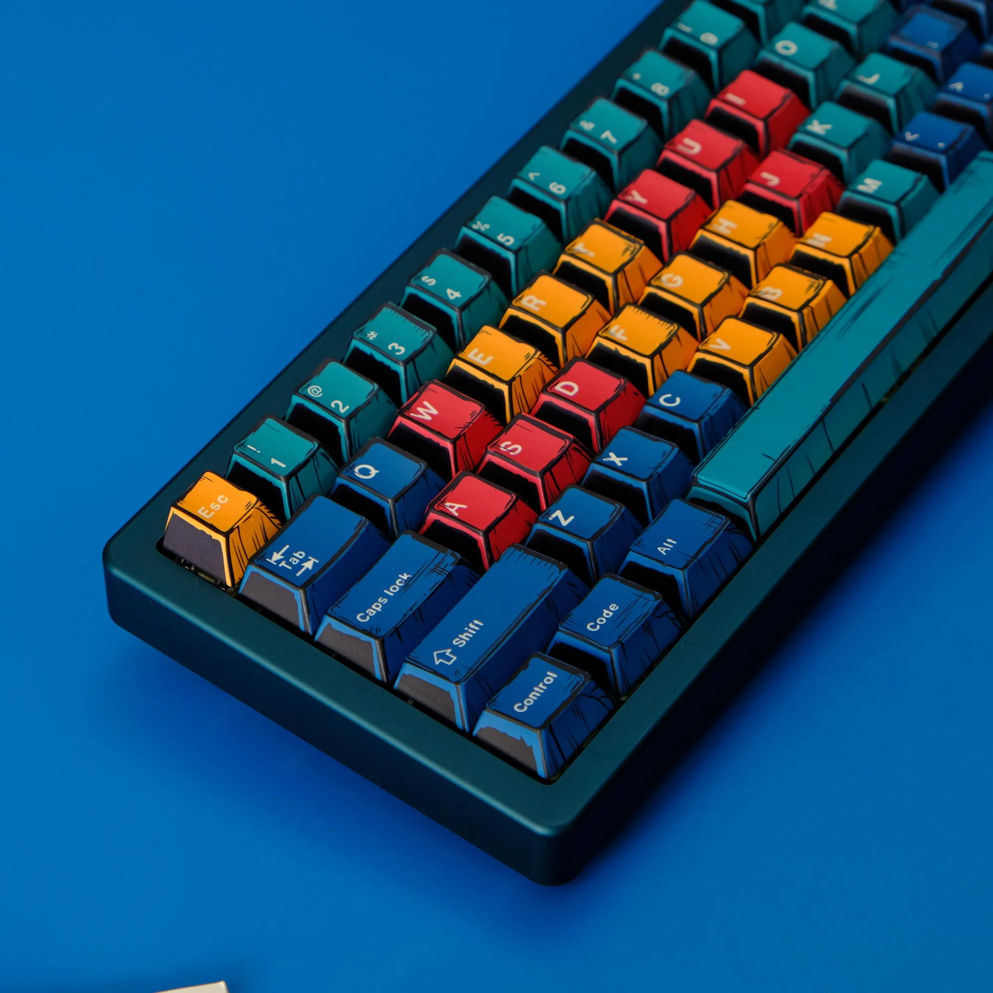 メカニカルキーボード,チェリープロファイル,pbt,染料サブ,分割スペースバー,6.25u, 7u,アリス用のコミックパネルキーキャップ