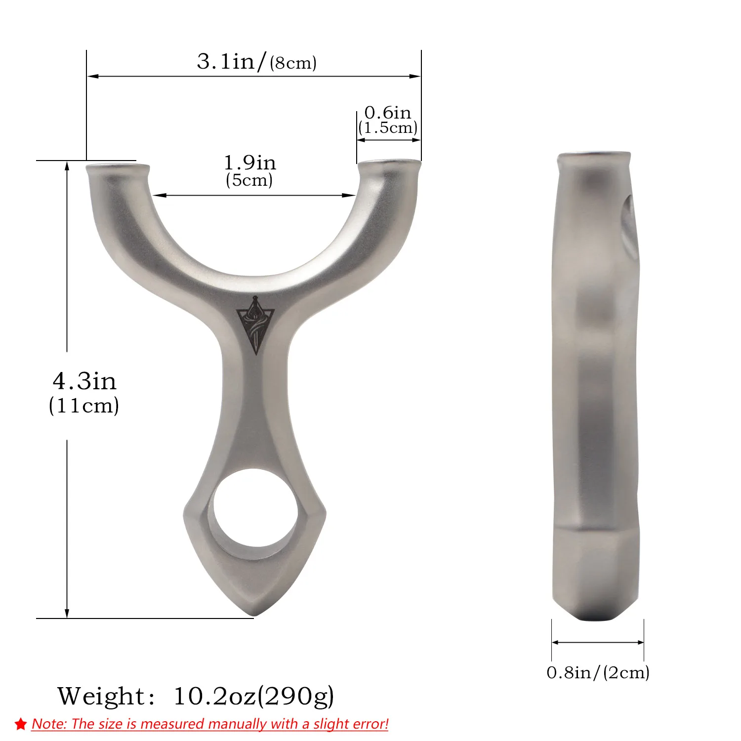 Stainless Steel Y-Shaped Slingshot Round Fork Dual-Use Finger Ring Outdoor Target Practice Gear