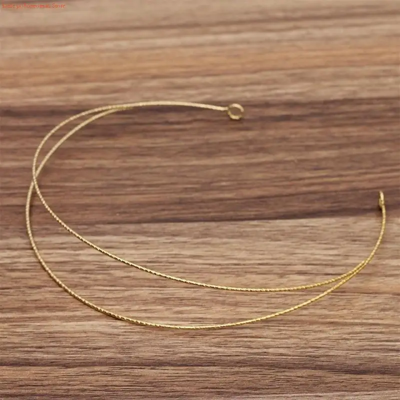 F92D Metal DIY Wedding Headband Bride Crown Gold Headdress Hairwear Hairband Base