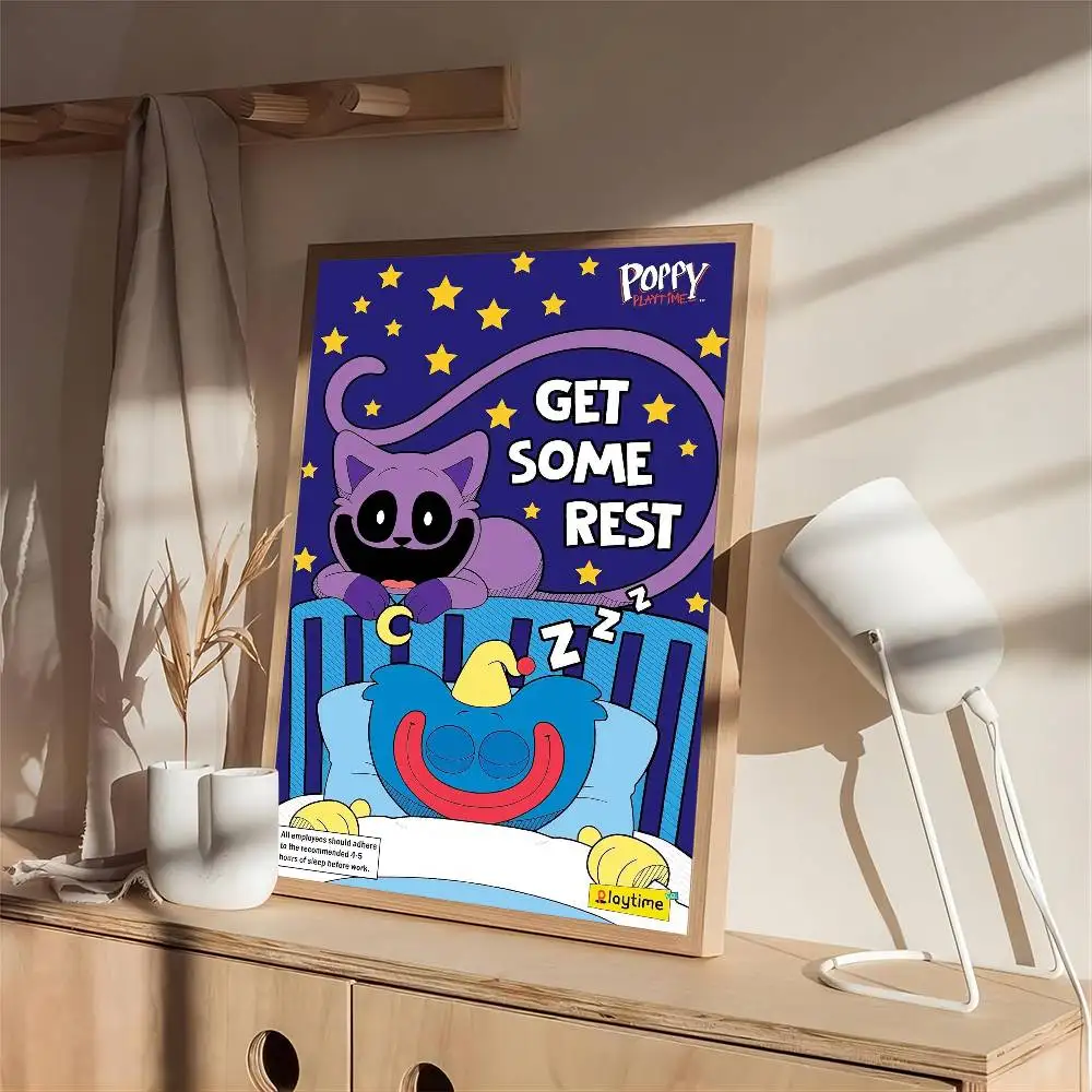 الرعب لعبة فيديو P-Poppys-Playtime ذاتية اللصق ملصق فني ريترو كرافت ورقة ملصق DIY بها بنفسك غرفة بار مقهى ملصقات طلاء جدران