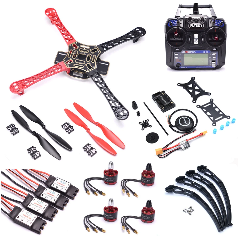 

F450 450mm Quadcopter Rack Kit Frame APM2.8 APM 2.8 Flight Controller 8N GPS 2212 Motor 30A ESC / Flysky FS-i6 FS I6 Transmitter