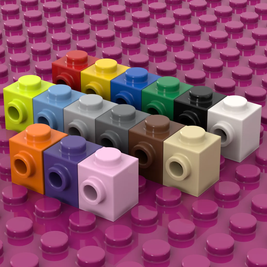 Blocs de construction MOC 87087, 20 pièces/50 pièces, assemblage créatif 1x1 avec goujons sur 1 côtés, petites briques modifiées pour enfants, accessoire de jouet