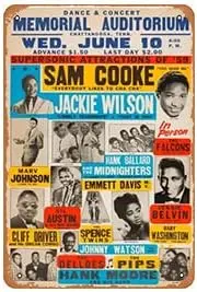 Plaque Tin Sign Sam Cooke Vintage Metal Tin signs Cafes Bars Pubs Shop Wall Decorative Funny Retro Signs for Men Women 8x12 sign