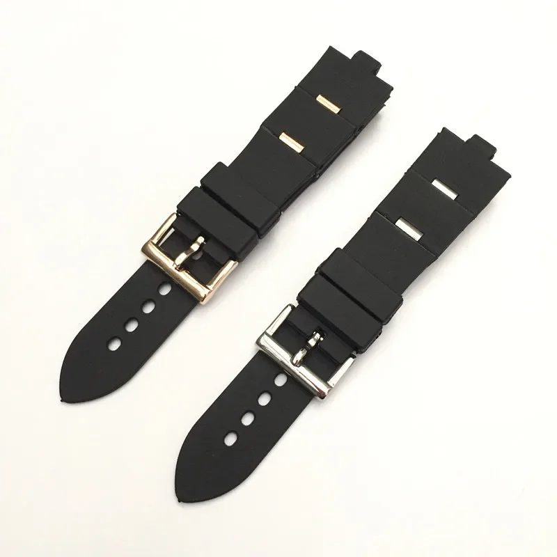 Para pulseira de relógio de borracha Bulgari com interface convexa acessórios de relógio macios e confortáveis masculinos e femininos 22x8mm 24x8mm