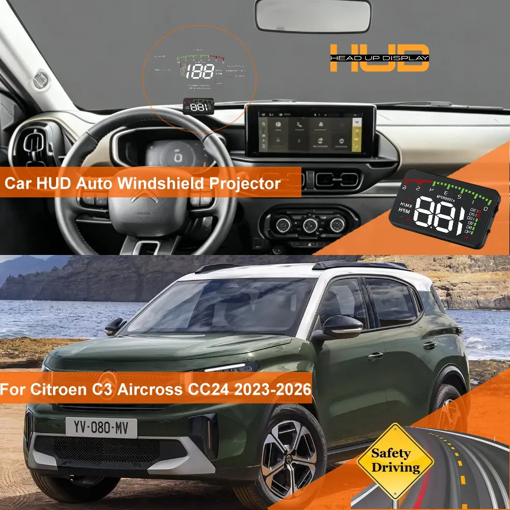 

Car Head Up Display HUD For Citroen C3 Aircross AI58 2010-2020 A88 2017-2024 CC24 2023-2026 Windshield Projector Accessories
