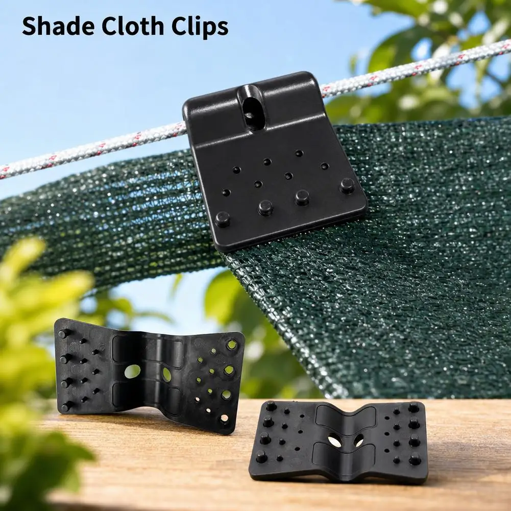 50pcs Square Shade Net Clips Tent Fix Clamp Agricultural Mulch Film Fixing Clips Outdoor Camping Balcony Fence Mesh Hanging Hook