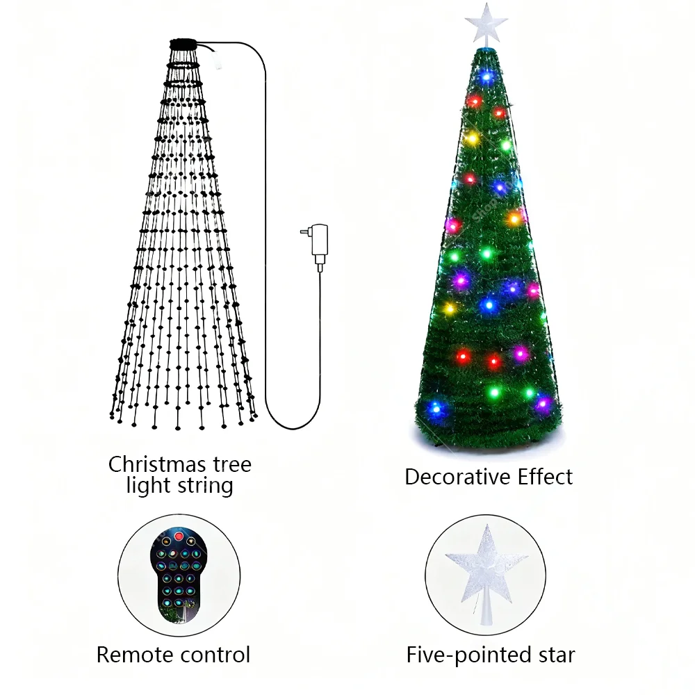 7 FT 400LEDs Christmas Tree Decorative Lights Smart iDeal LED App Control DIY Shaping String Lights Fast Shipping
