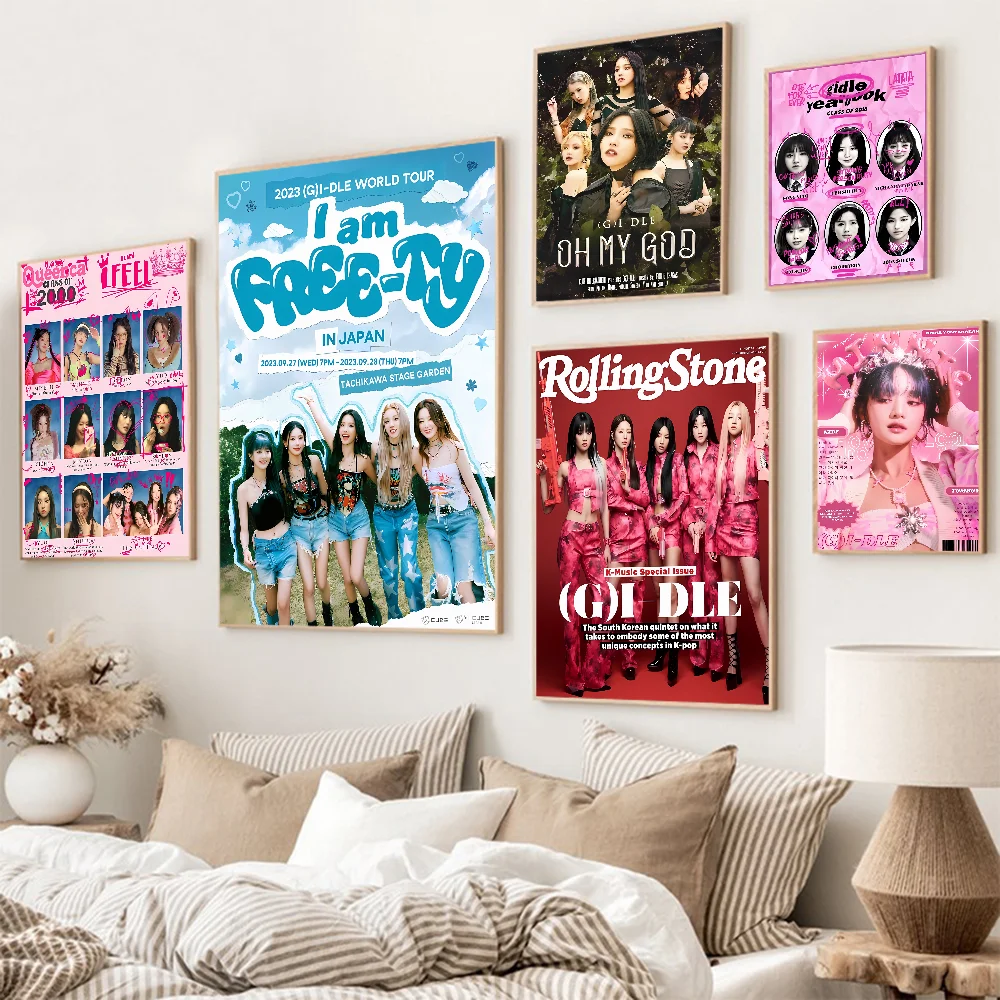 Kpop G-Gidle Classic Movie Posters Fancy Wall Sticker For Living Room Bar Decoration Room Wall Decor