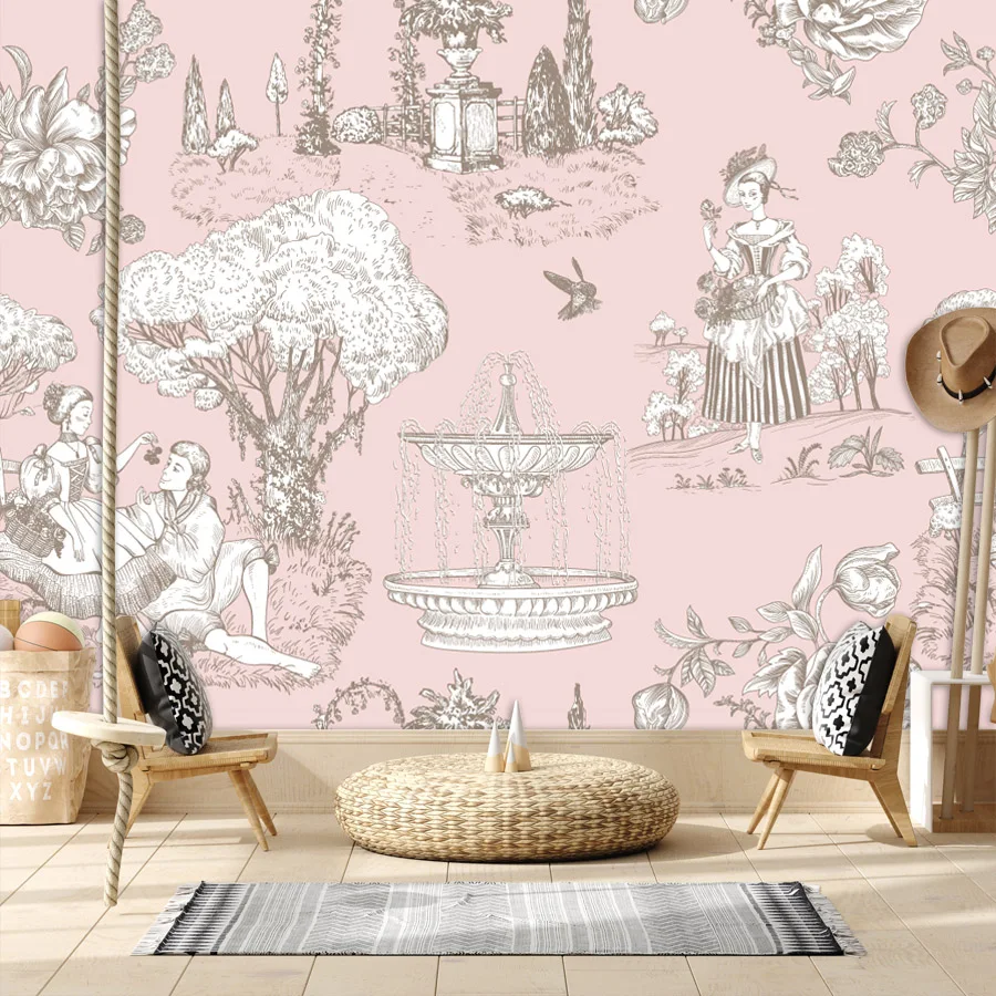 Peel and Stick Photo Wallpaper for Living Room French Provence Decoupage Pattern Wall Papers Home Decor Panels Renovation Mural