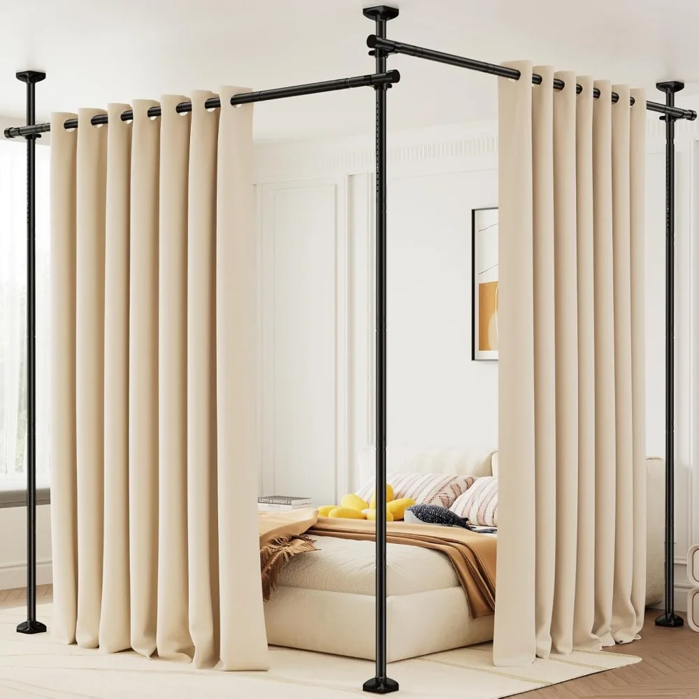 

Карниз для разделения комнаты, натяжной стержень без сверления для разделения комнаты, 4–10 футов (В) 28–14 дюймов (Ш) Регулируемый сверхмощный пол