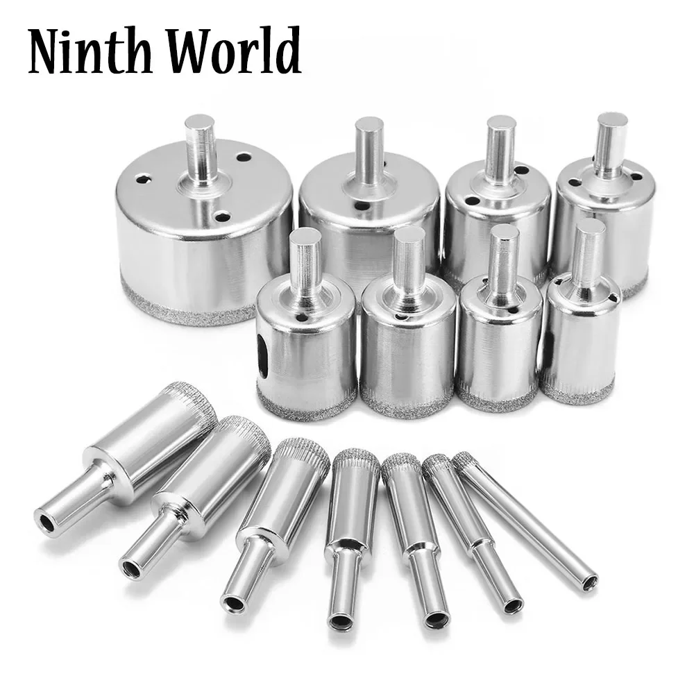 15Pcs Diamond Hole Saw Drill Bits 6-50mm, Tile Hole Cutter Tools for Glass Porcelain Ceramic Granite Stone Cutting Drilling