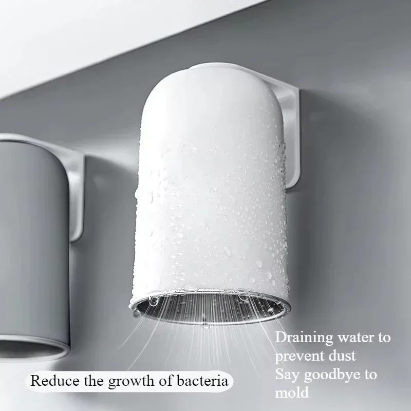 Magnetic Mouthwash Cup 304 Stainless Steel Tooth Brushing Cups Wall Mounted No Punching Household Water Cup Large Capacity
