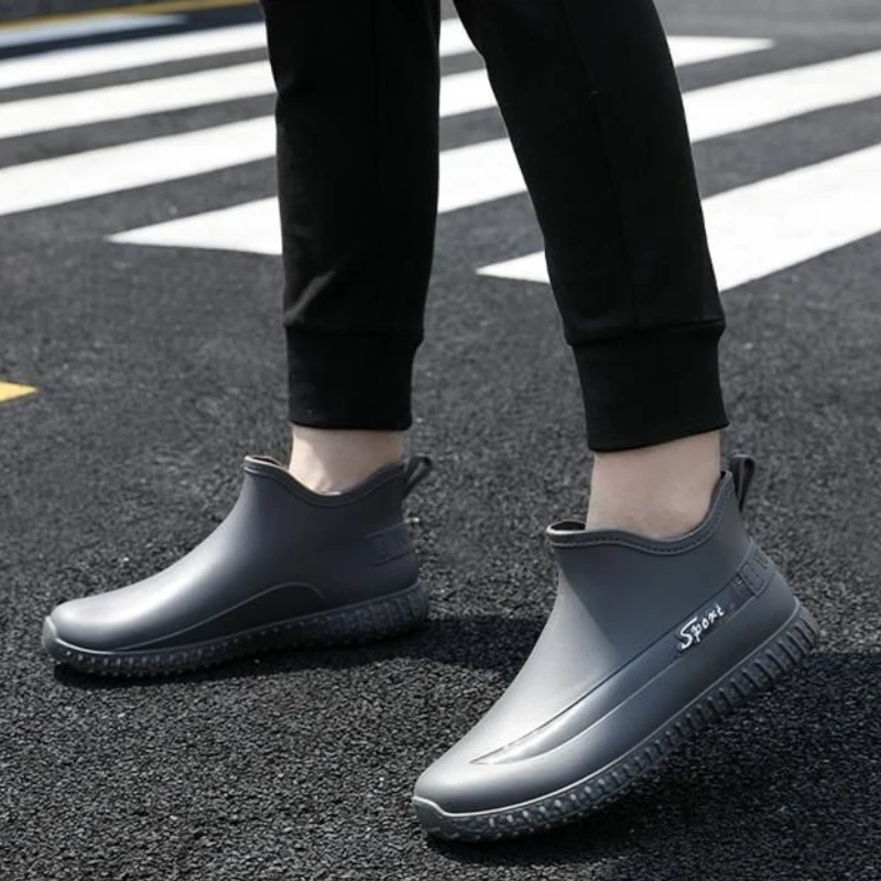 

Motorcycle Male Shoes Short Spring Autumn Biker Low-heel Water On Offer Waterproof and Non-slip New Pvc Outdoor Men's Rain Boots