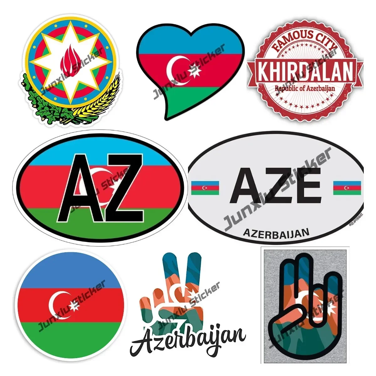 

Azərbaycan Car Sticker Accessories Creative Azerbaijan Victory Occlusion Scratch Decor Rear Window National Flag Glue Sticker