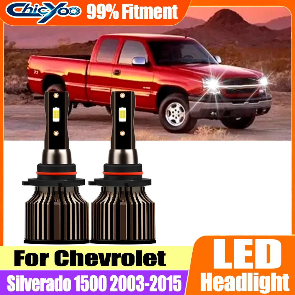 2X 6500K 9005 LED Headlight 120W For Chevrolet Silverado 1500 2003 2004 2005 2006 2007 2008 2009 2010 2011 2012 2013 2014 2015