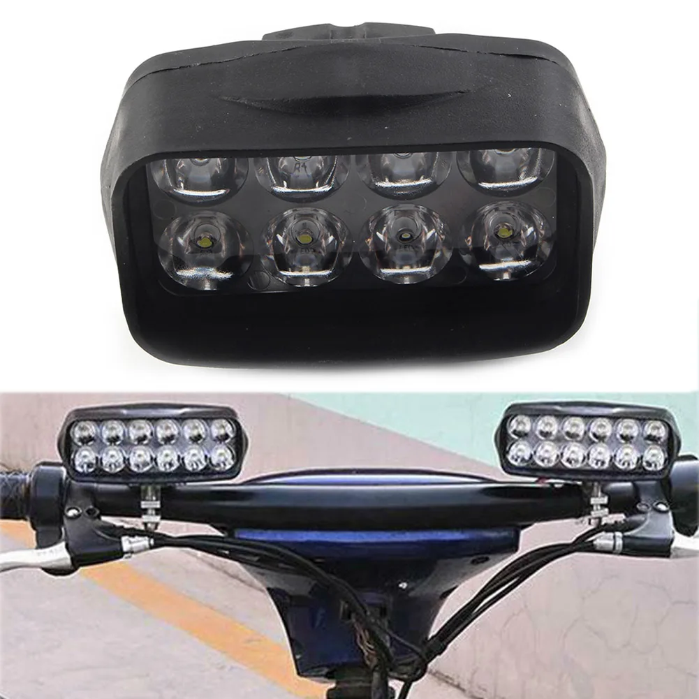 1X Motorcycle Headlight Spot Fog Light 8-LED Headlamp White Light For Car UTV ATV