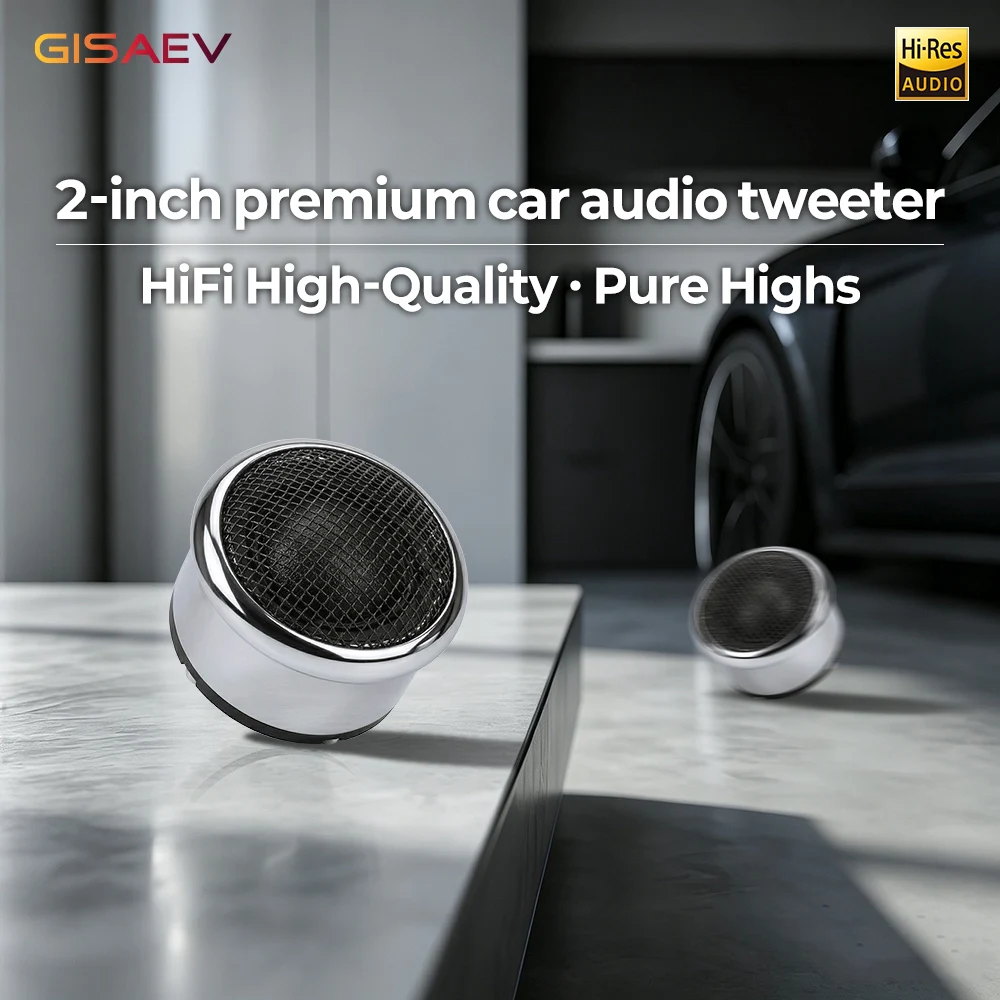 2Pcs 2 Inch High End Silk Dome Car Tweeter with Housing HiFi Treble Speaker Vehicle Audio Upgrade Parts