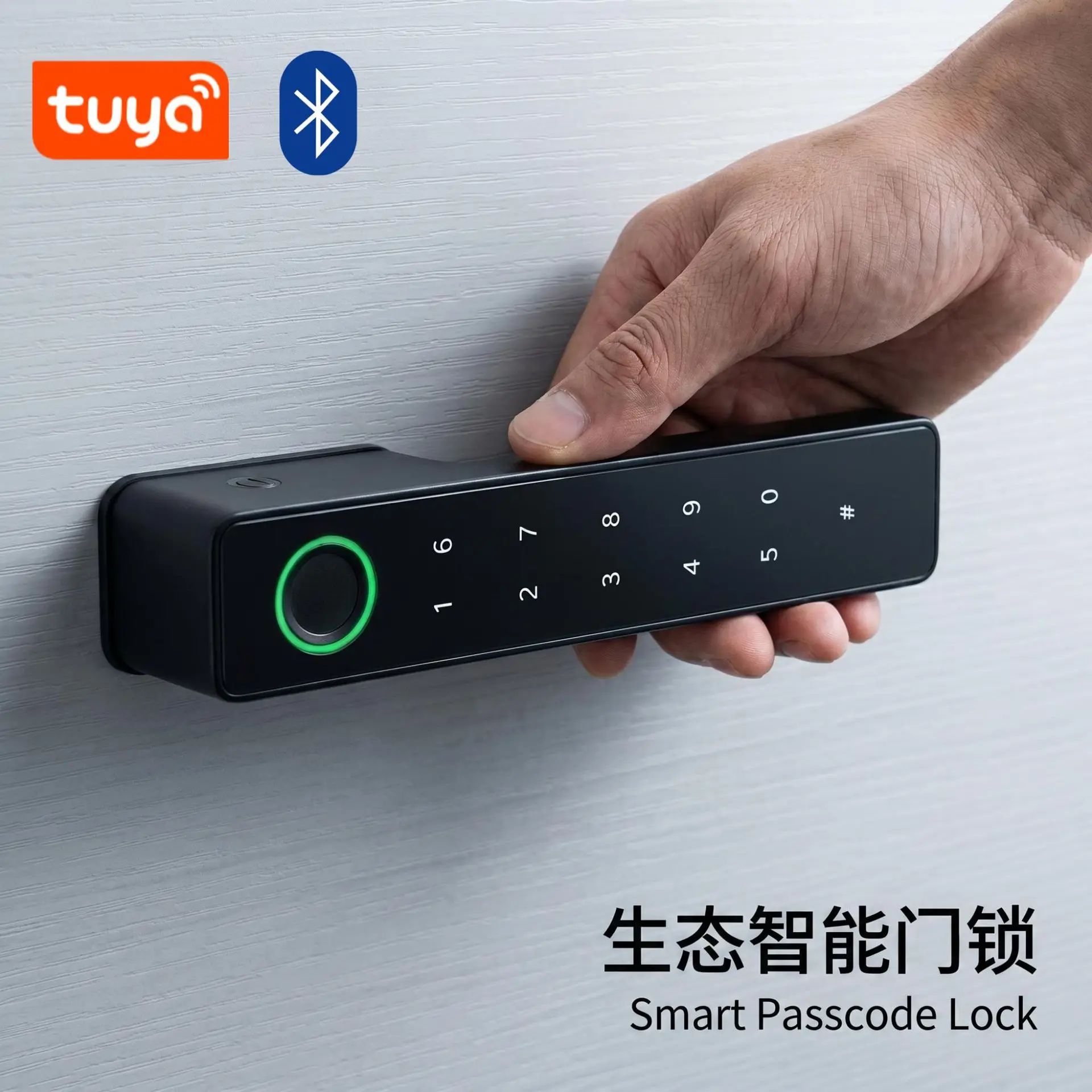 Ten Languages Indoor Wooden Door Fingerprint Lock Household Bedroom Ball Lock Graffiti Smart Password Lock